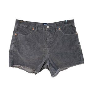 Gap Corduroy Shorts Womens 12 Gray Raw Hem High Rise Used